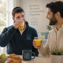 Residents making coffee together in the Clubhouse kitchen.