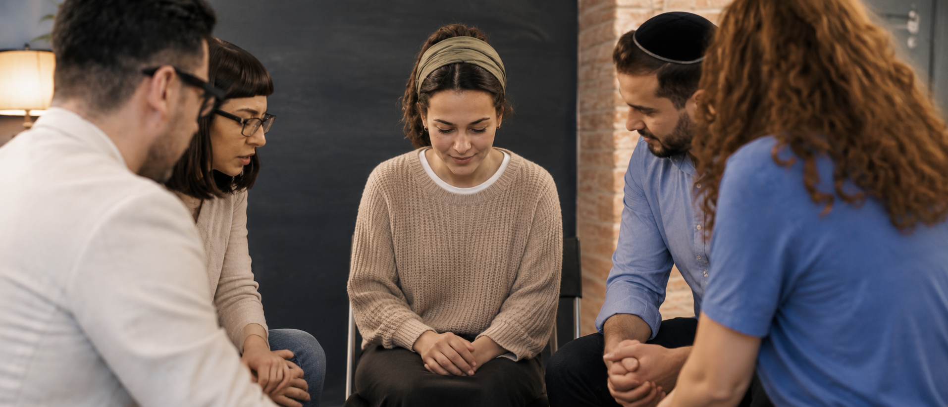 Photo placeholder: a clinician and community member in warm, genuine conversation